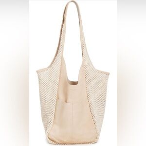 Rag & Bone Logan large summer shopper Tote Bag suede in macadamia cream new